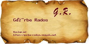 Görbe Rados névjegykártya